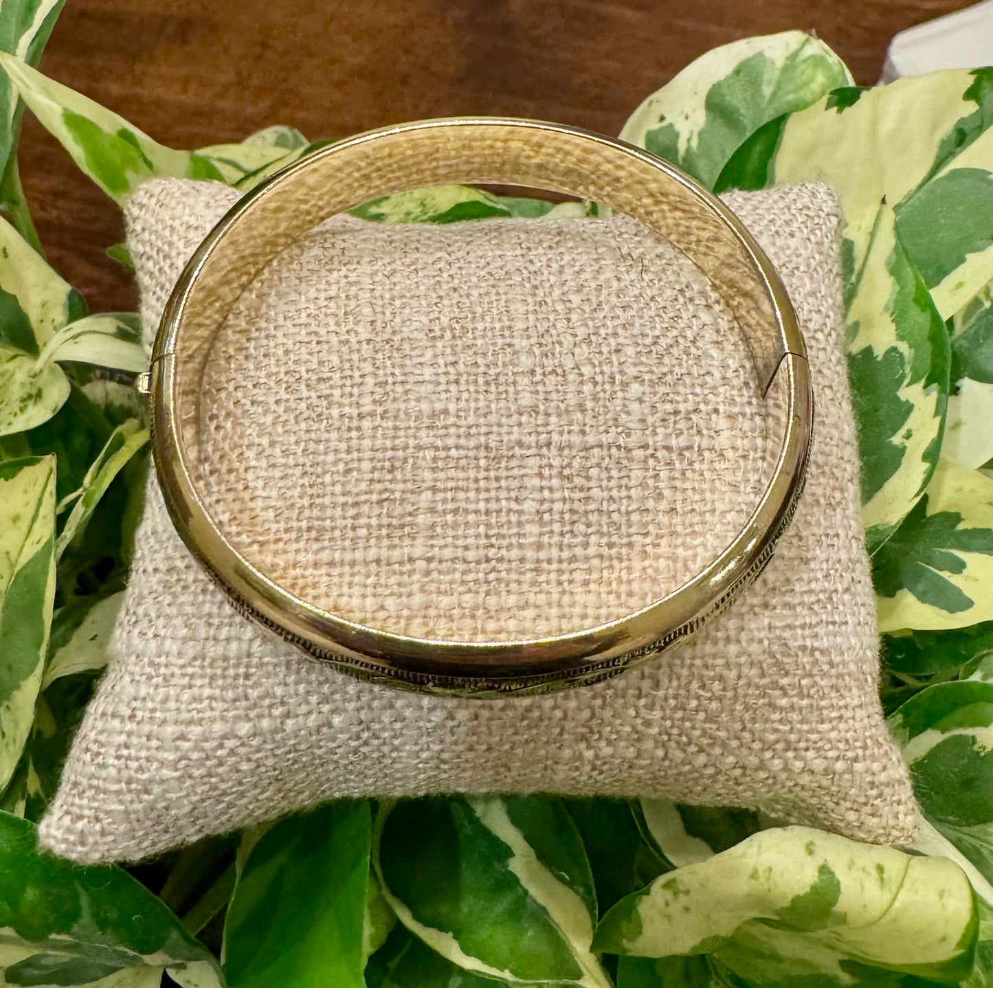 Floral Design Gold Filled Bangle