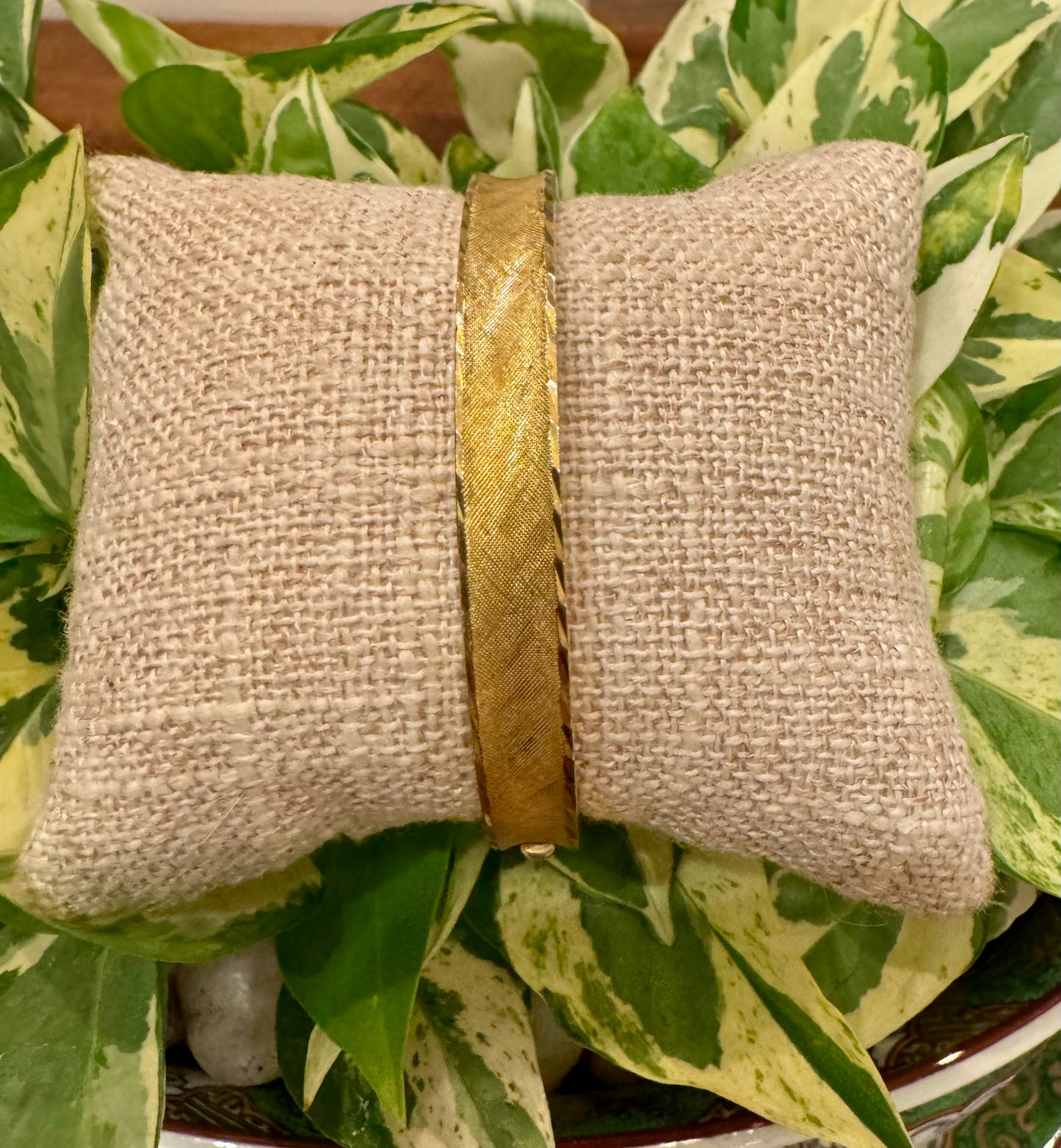 Textured Vintage Gold Filled Bangle