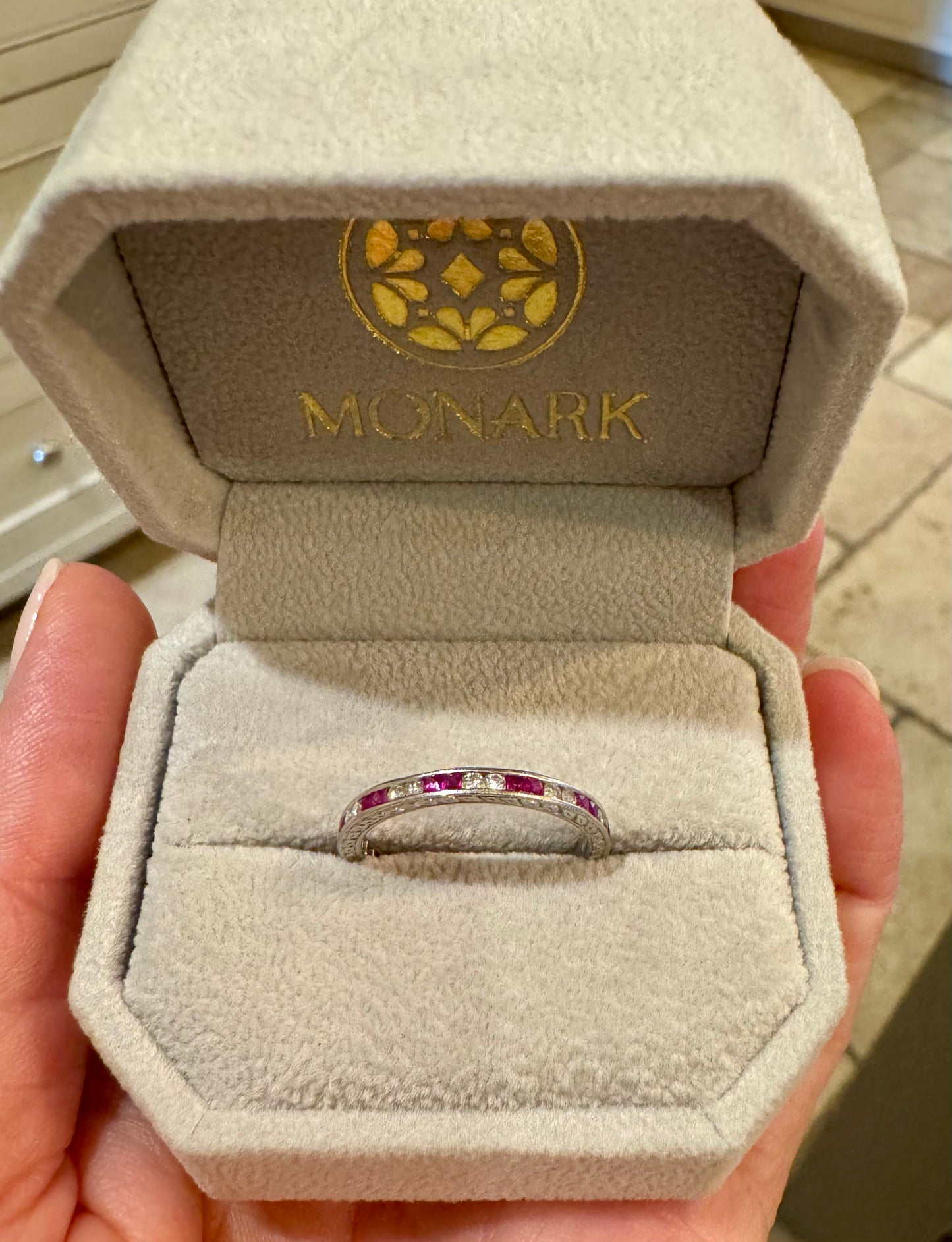 Diamond and Ruby Eternity Band