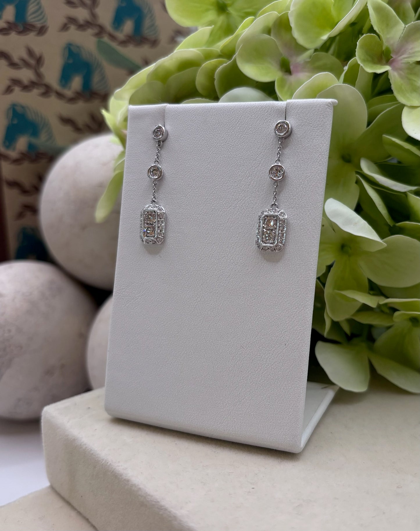 Estate Diamond Drop Earrings
