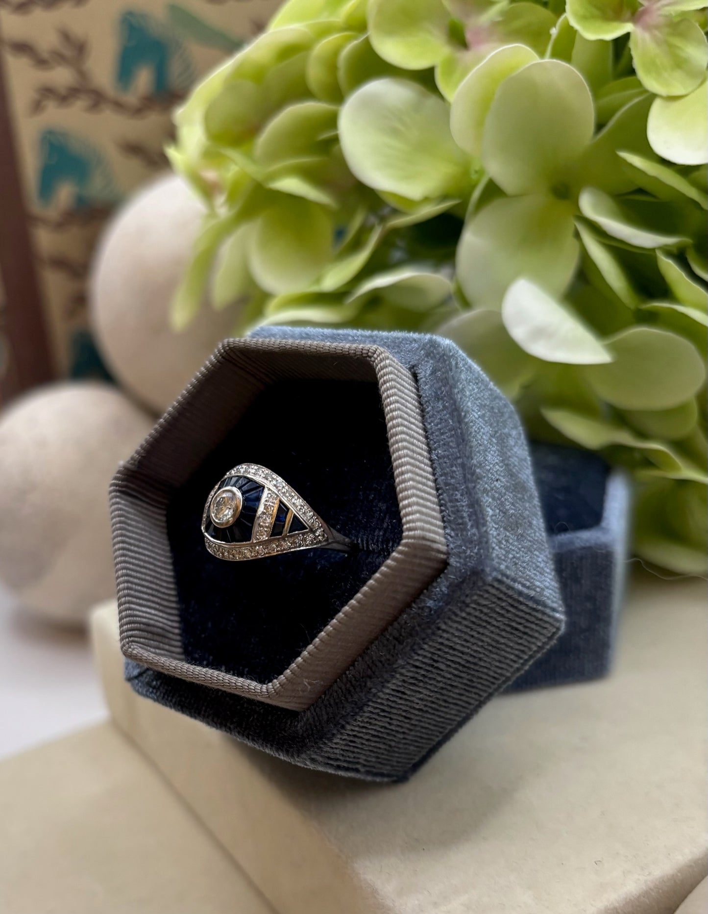 Diamond and Sapphire Cocktail Ring