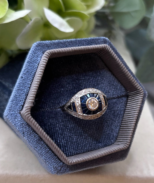 Diamond and Sapphire Cocktail Ring