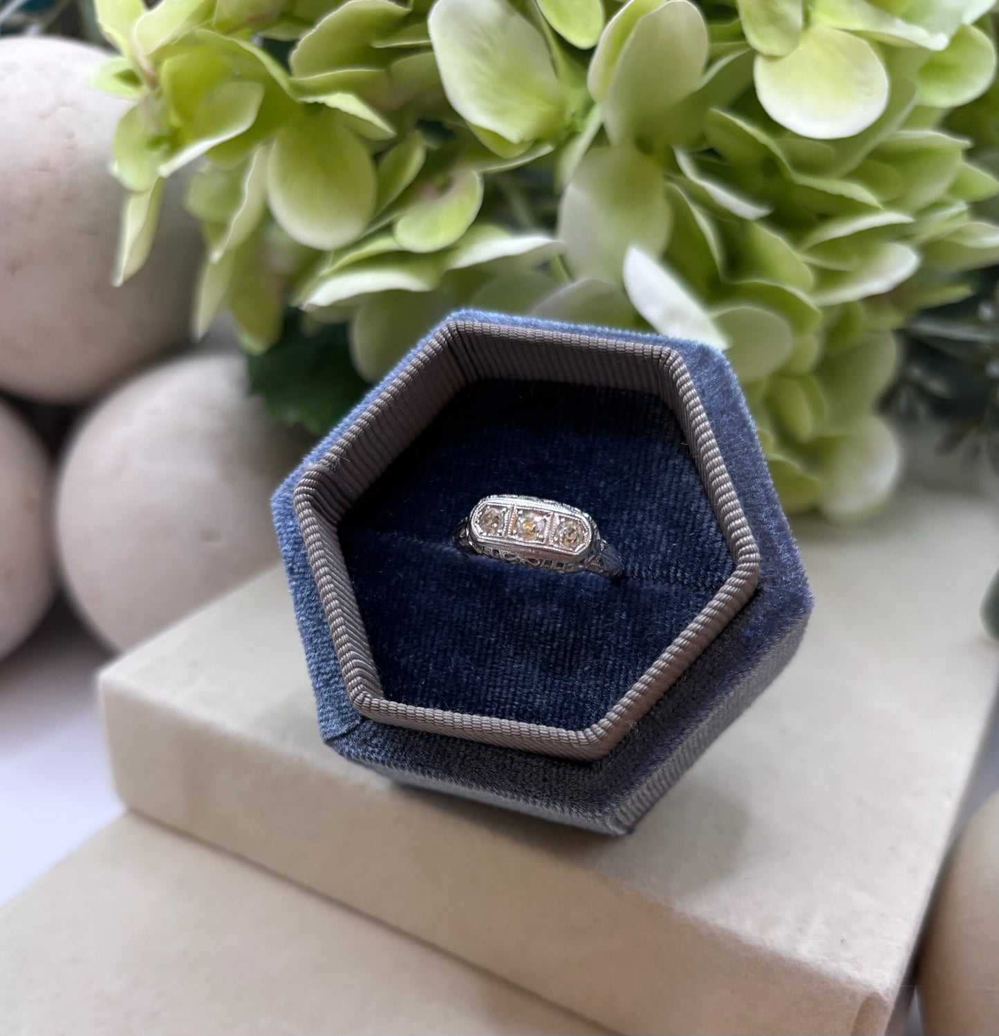 Art Deco Three Stone Diamond Ring