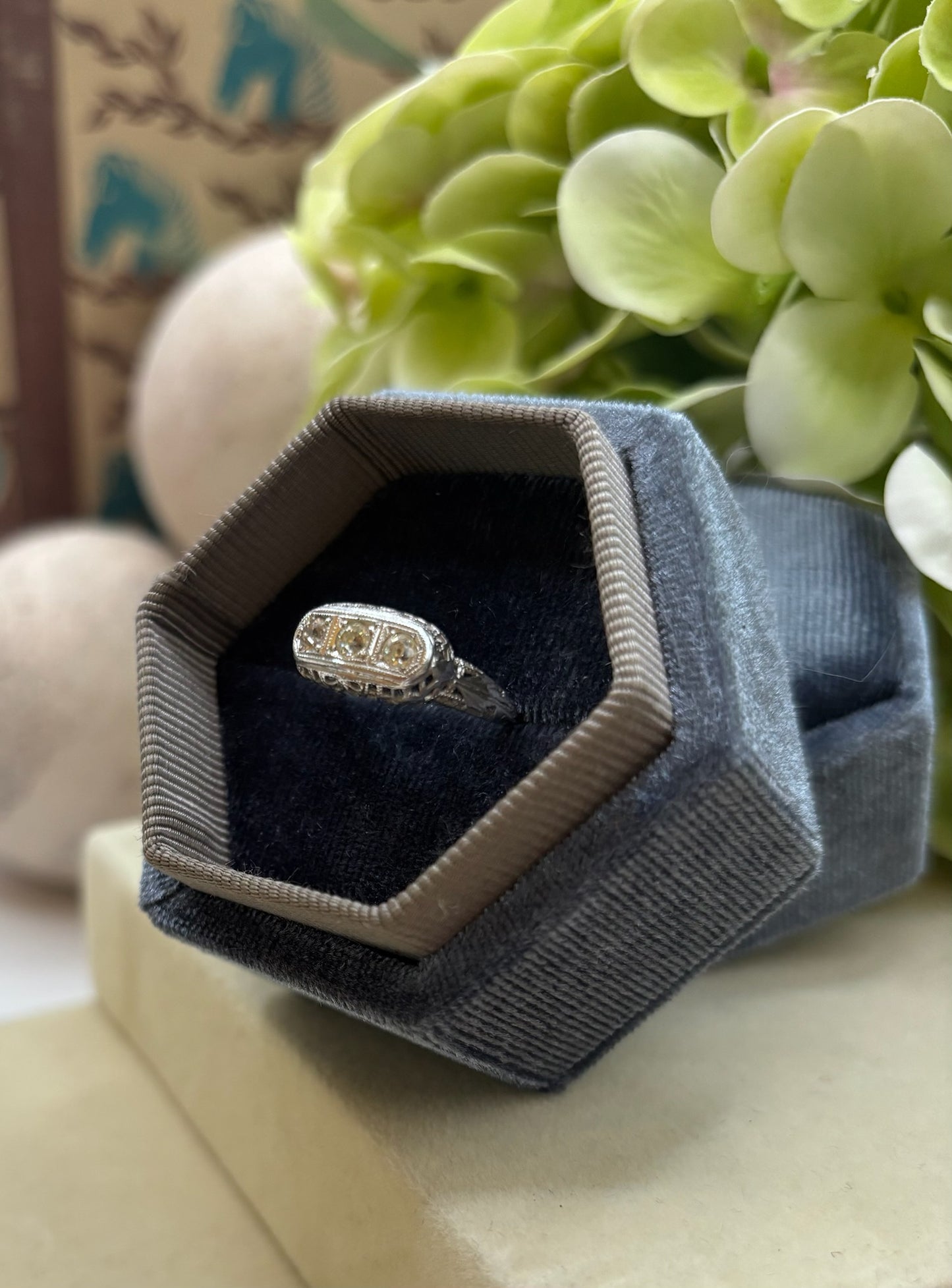 Art Deco Three Stone Diamond Ring