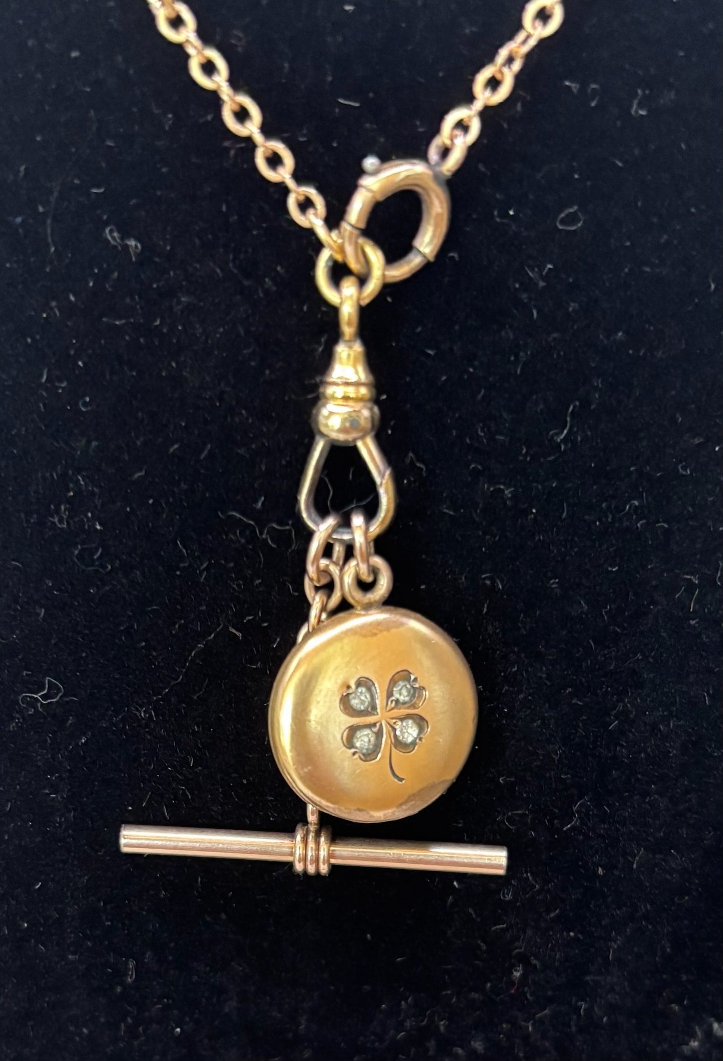 Bar and Clover Pendant Necklace