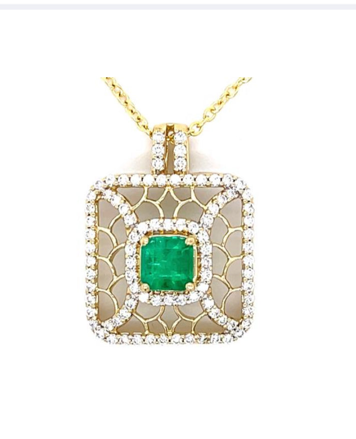 Emerald and Diamond Pendant