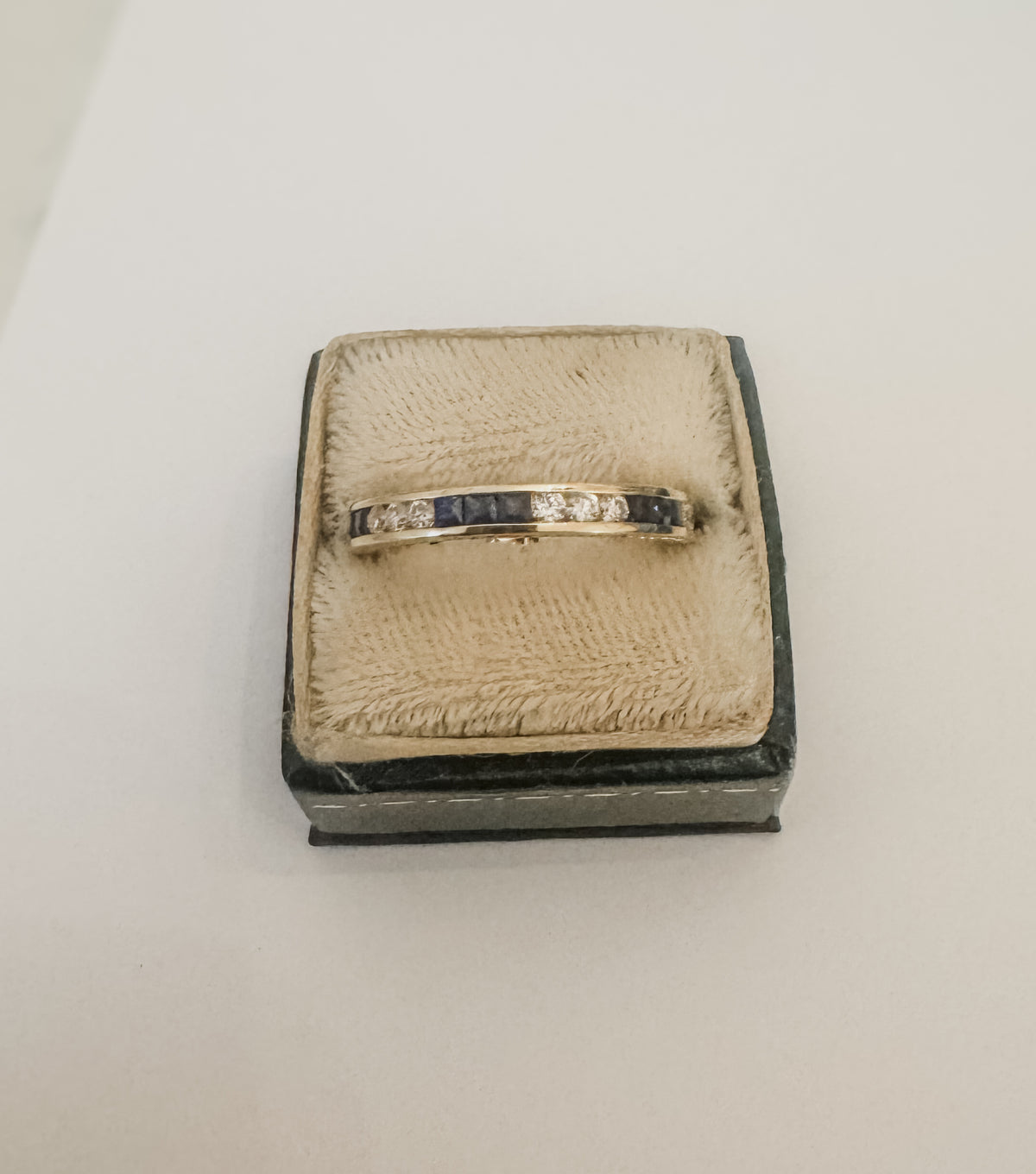 Sapphire and Diamond Yellow Gold Band