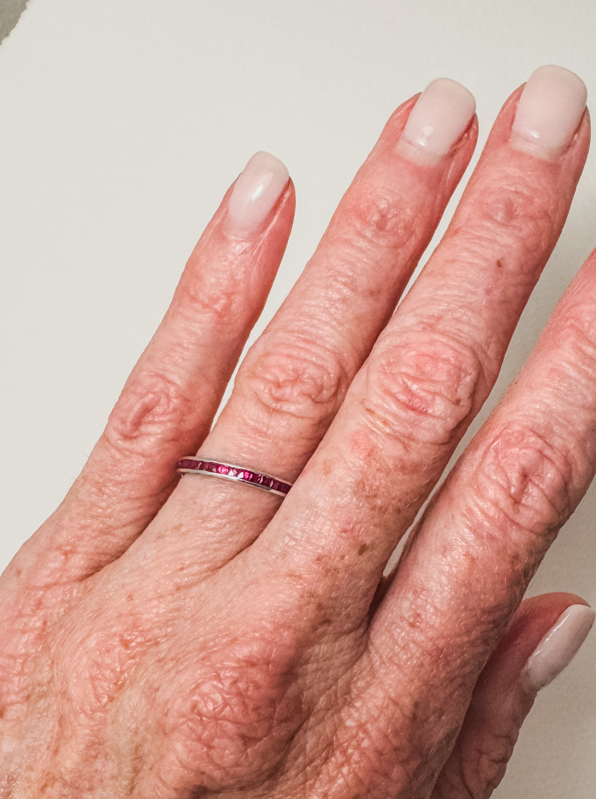 18K White Gold Ruby Eternity Band