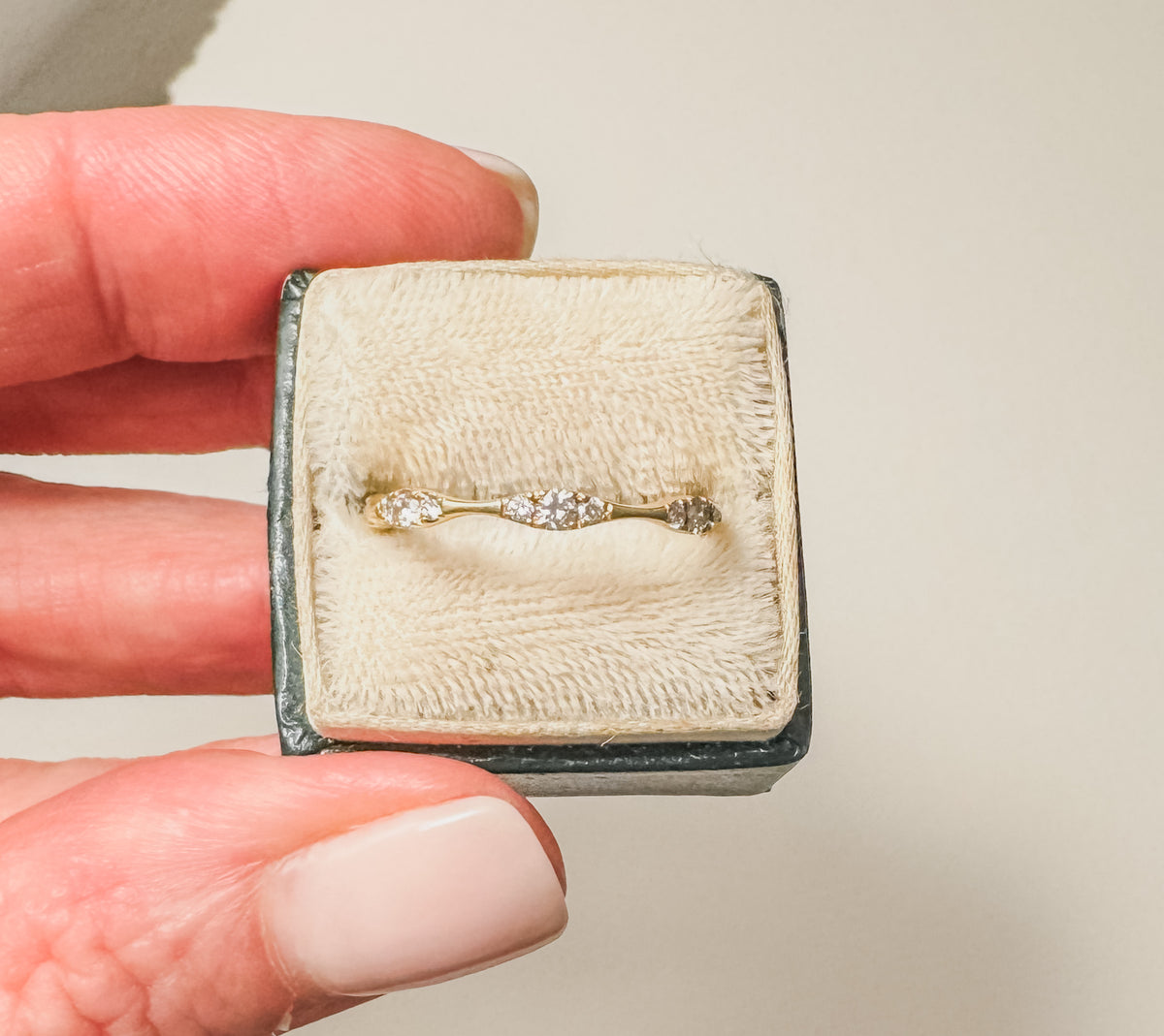 Yellow Gold Bamboo Style Diamond Band