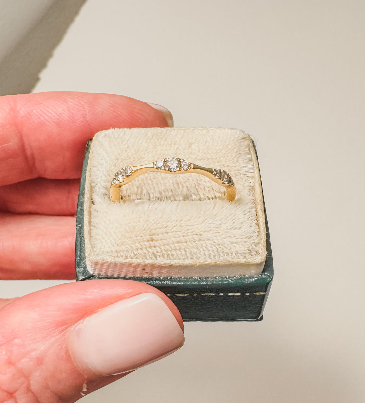 Yellow Gold Bamboo Style Diamond Band