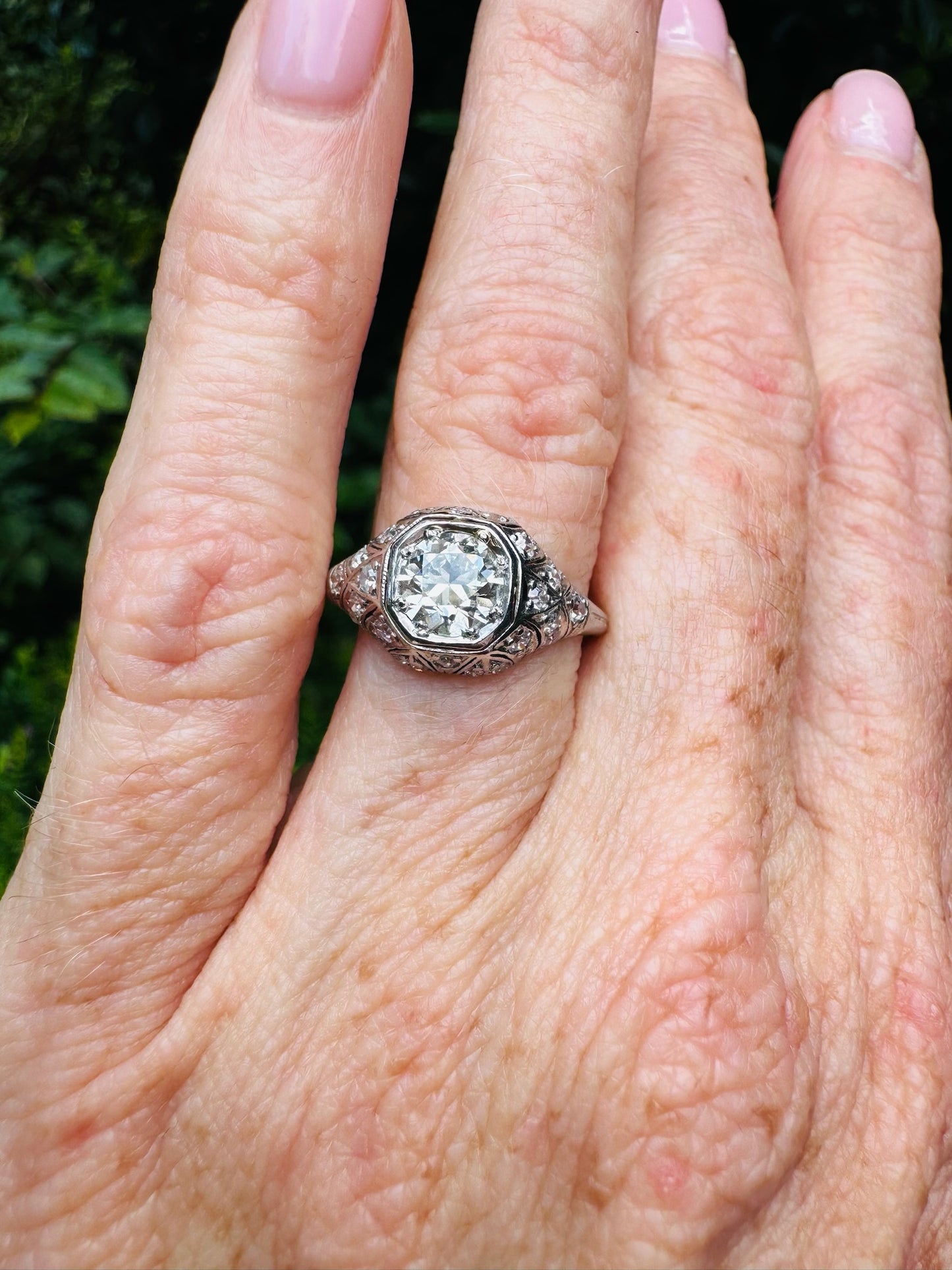 Platinum Antique Diamond Ring