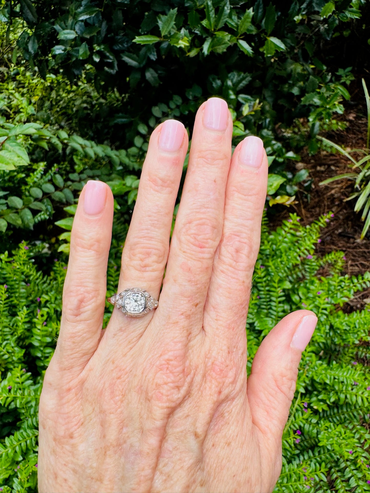 Platinum Antique Diamond Ring