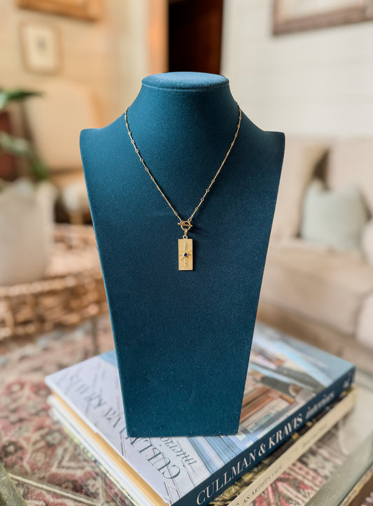 Sapphire North Star Pendant Necklace