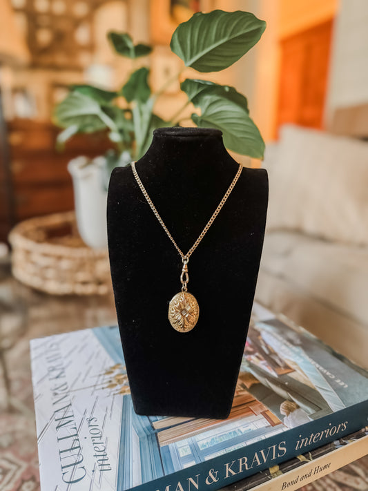 Engraved Locket and Chain