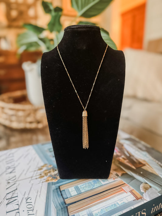 Gold Filled Tassel Necklace
