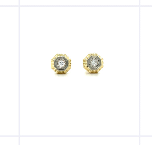 Diamond 2 tone earrings