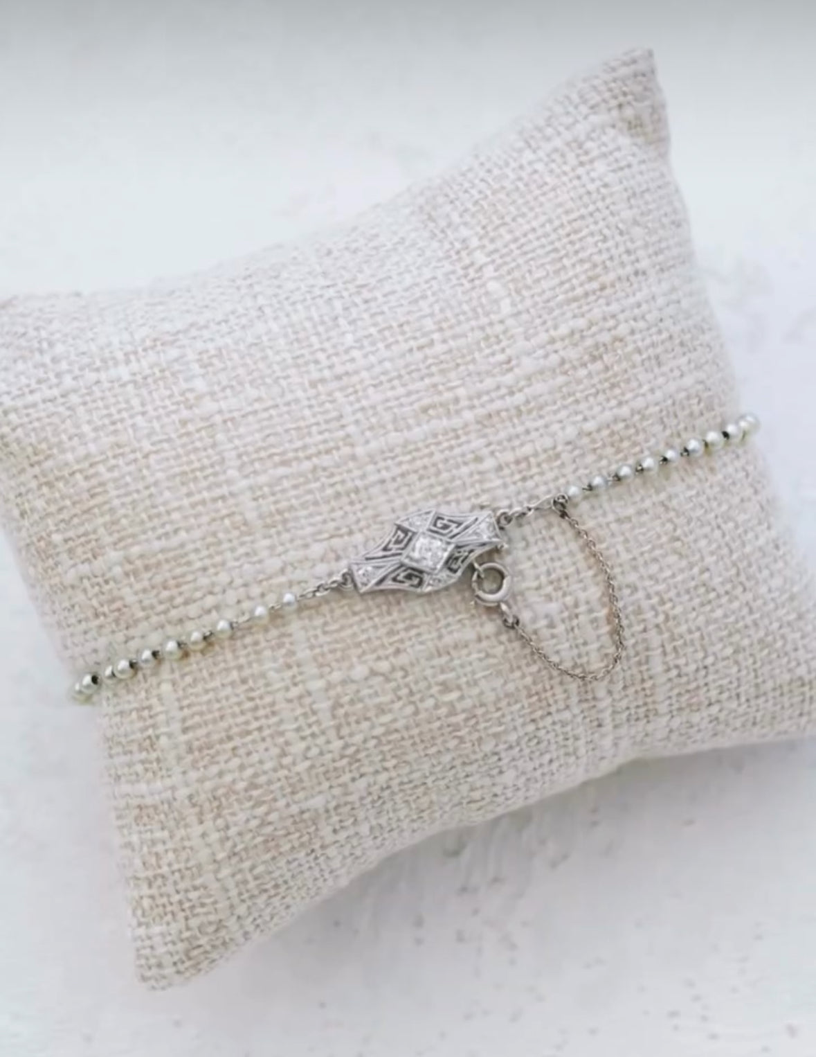 Diamond and Natural Pearl Bracelet