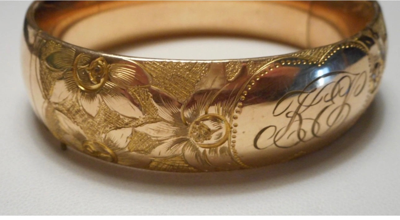 Antique Victorian Gold Filled Bangle Bracelet