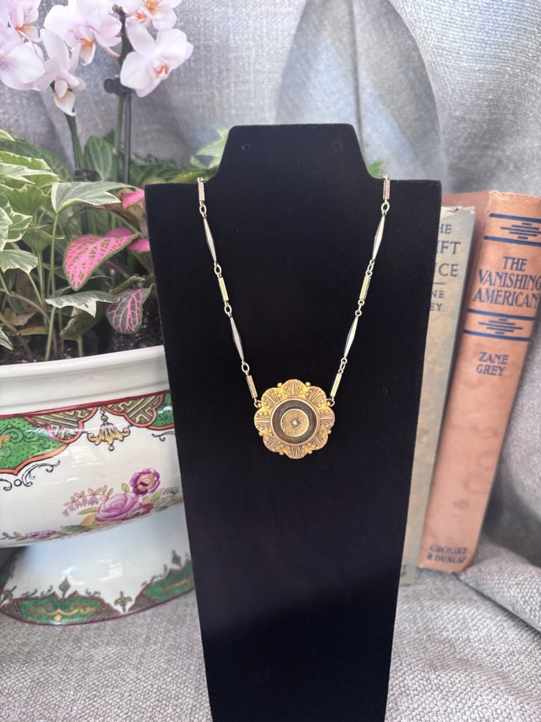 Cannetille brooch pendant necklace