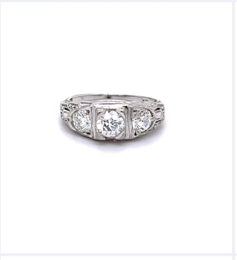 Art Deco Three Diamond Ring
