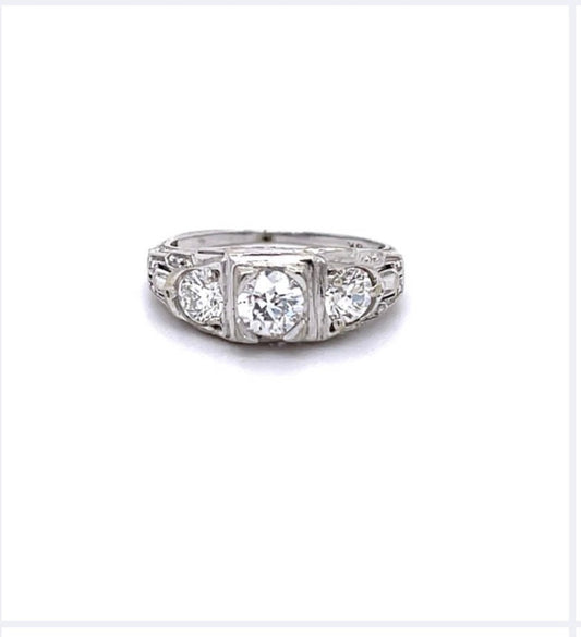 Art Deco Three Diamond Ring