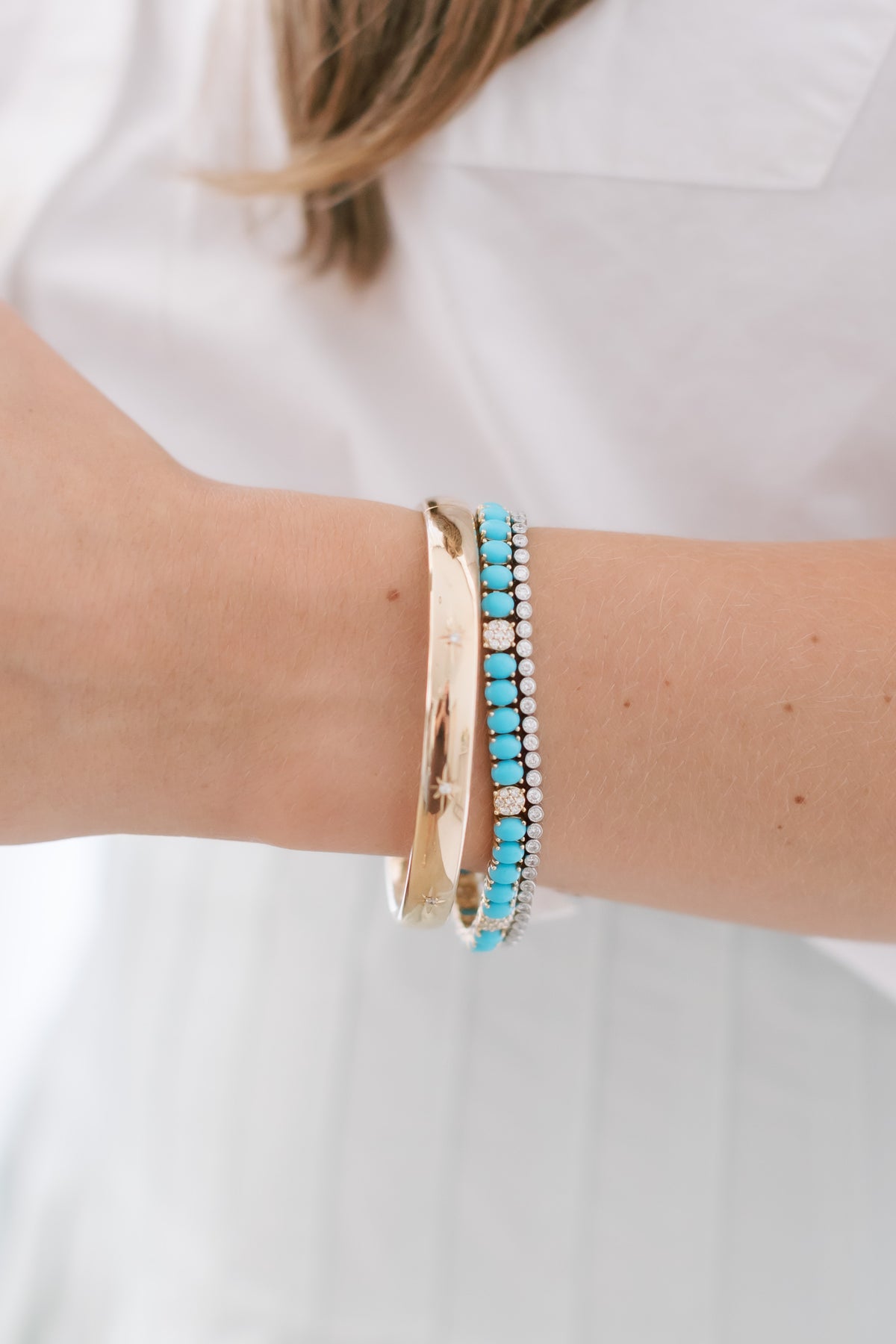 Starcut Diamond Gold Filled Bangle Bracelet - 8mm
