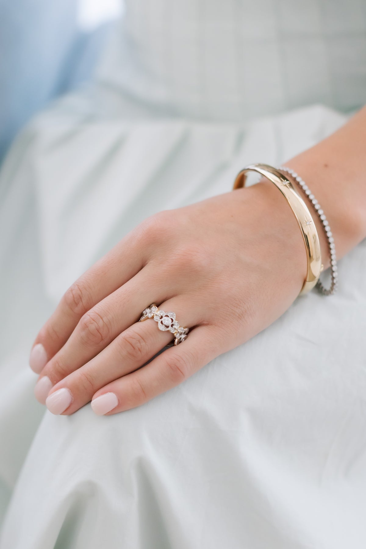 Starcut Diamond Gold Filled Bangle Bracelet - 8mm