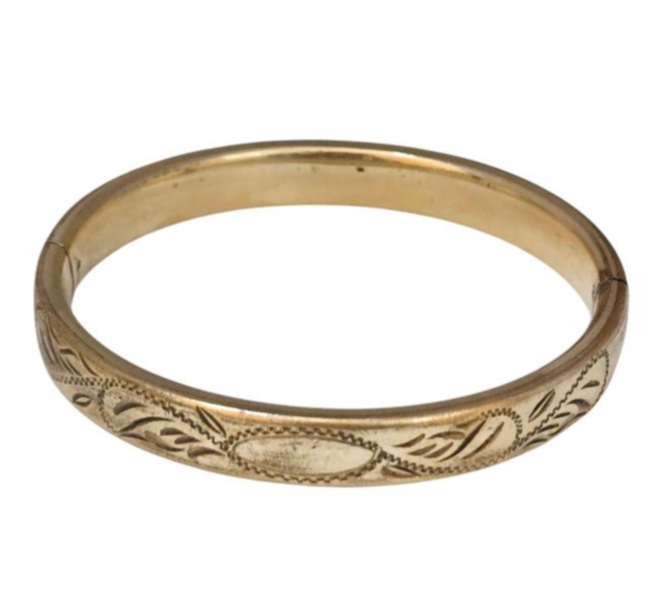 Vintage Etched Gold Filled Bangle Bracelet